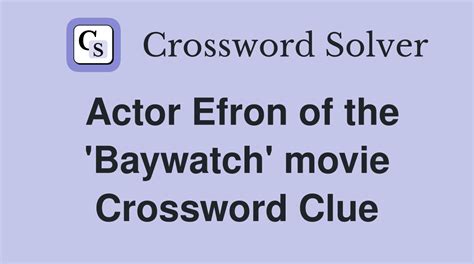 baywatch star crossword clue